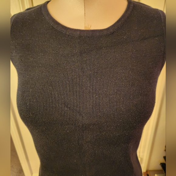 Vintage Black Vest Ribbed Sleeveless Top Richards & Jones - Picture 4 of 6